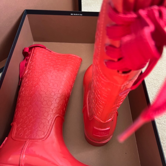 Coach red rain boots - Picture 2 of 4